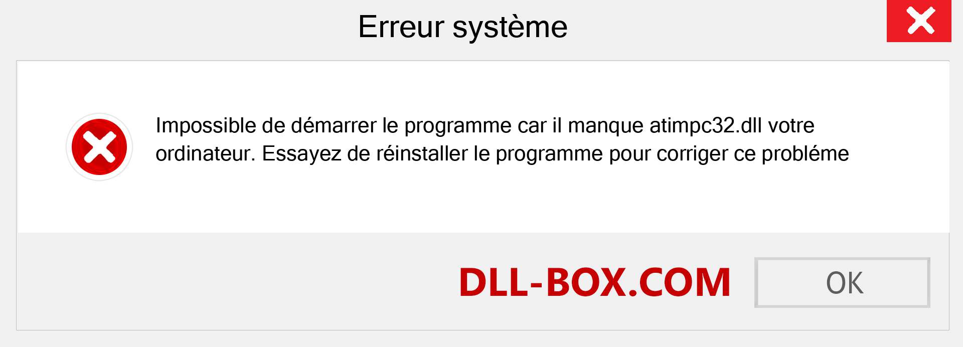 Le fichier atimpc32.dll est manquant ?. Télécharger pour Windows 7, 8, 10 - Correction de l'erreur manquante atimpc32 dll sur Windows, photos, images